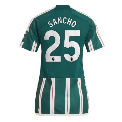 Manchester United Jadon Sancho #25 Gostujuci Dres za Ženska 2023-24 Kratak Rukav